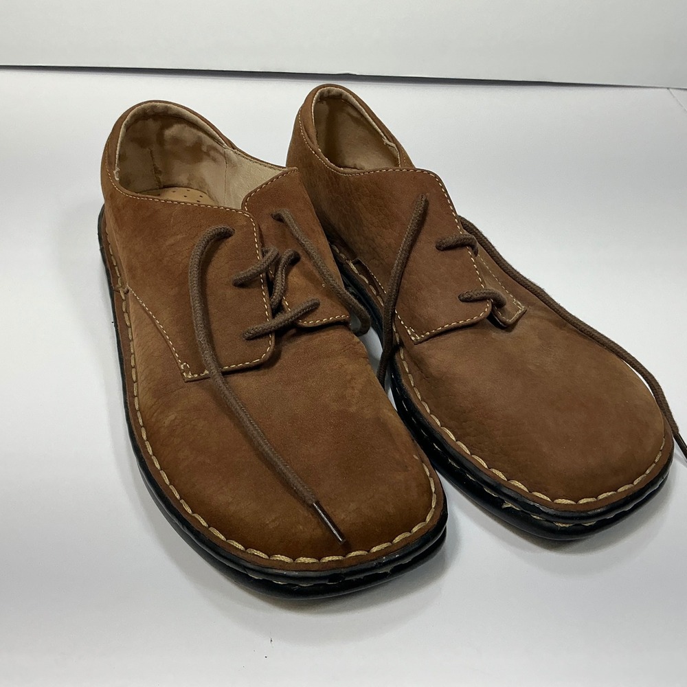 Eddie Bauer Mens Leather Lace Up Comfort Casual Dress Shoes Brown Size 7.5M‎